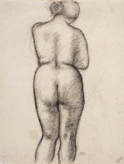 Modelka, widziana z tyłu autorstwa Aristide Maillol