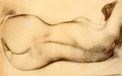 Szkic leżącej nagiej kobiety autorstwa Aristide Maillol
