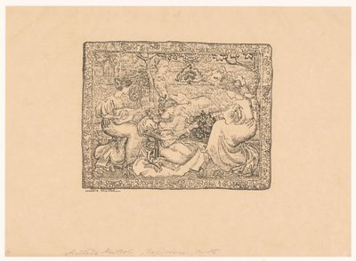 Gobelin z czterema muzykami w krajobrazie Champêtre koncertowe (tytuł oryginalny) autorstwa Aristide Maillol