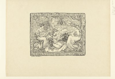 Gobelin z czterema muzykami kobietami w krajobrazie Tapisserie ou koncert champêtre L