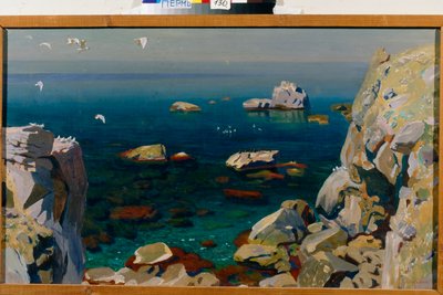 „Spokój” (Spokój) Paysage marin de rochers Peinture d