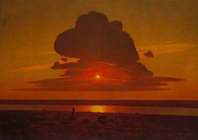 Czerwony zachód słońca nad Dnieprem, 1905-8. autorstwa Arkhip Ivanovich Kuindzhi