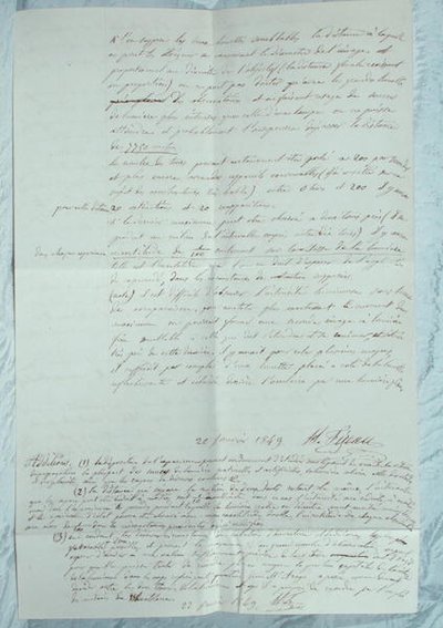 List opisujący eksperymenty Fizeau w celu określenia prędkości światła autorstwa Armand Hippolyte Louis Fizeau