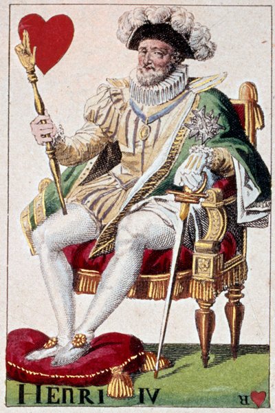 Reprezentacja króla Henryka IV (1553-1610). Fragment karty do gry wykonanej przez Gustave