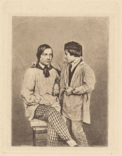[Mężczyzna i chłopiec] autorstwa Armand Hippolyte Louis Fizeau