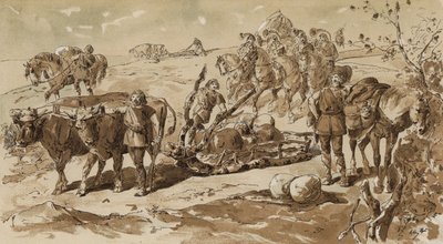 Konie zaprzęgowe i juczne w prymitywnych czasach autorstwa Armand Jean Heins