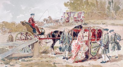 Bogata Dama wchodząca na Krzesło Sedan autorstwa Armand Jean Heins