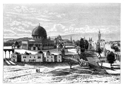 Meczet Omarsa, Jerozolima, Izrael, 1895. autorstwa Armand Kohl