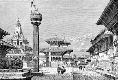 Świątynie w Patanie, Nepal, 1895. autorstwa Armand Kohl