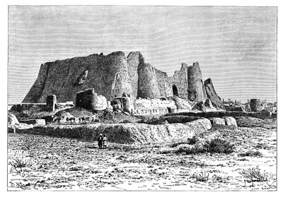 Zrujnowana forteca Veramin, Persja Iran, 1895. autorstwa Armand Kohl