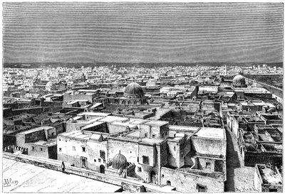 Widok na Kairwan, Tunezja, ok. 1890 r. autorstwa Armand Kohl