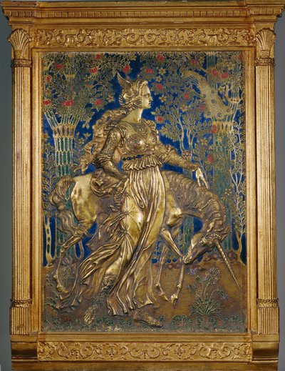 Księżniczka z jednorożcem (obraz na miedzi) autorstwa Armand Point