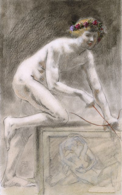 Eros (węgiel na papierze) autorstwa Armand Rassenfosse