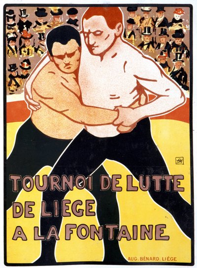 Turniej w Liège przy fontannie autorstwa Armand Rassenfosse