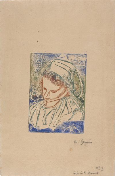 Bretonne de Pont-Aven (Bretonka z Pont-Aven) ok. 1896 (drzeworyt z kolorystyką lalki) autorstwa Armand Séguin