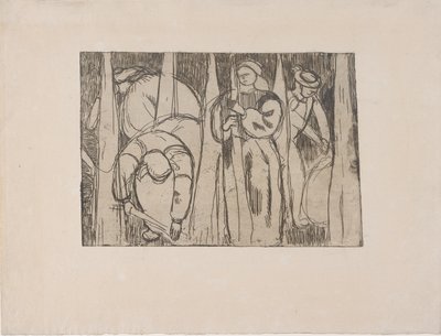 Les Rouisseuses (Zbieracze lnu) 1893 (akwaforta) autorstwa Armand Séguin