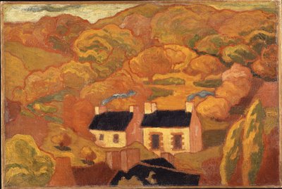 Dwie chaty kryte strzechą (Les deux chaumieres) ok. 1893-94 (olej na płótnie) autorstwa Armand Séguin