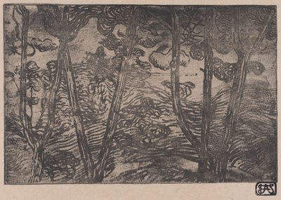 Drzewa w nocy, ca. 1894. autorstwa Armand Séguin