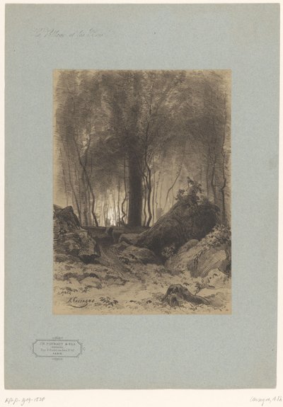 Widok na las z głazami Krajobrazy z wioskami i lasem (tytuł serii) Le village et les bois (tytuł serii na obiekcie) autorstwa Armand Theophile Cassagne