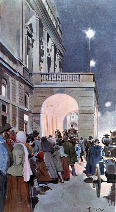 Ciekawscy przed Teatro alla Scala autorstwa Arnaldo Ferraguti