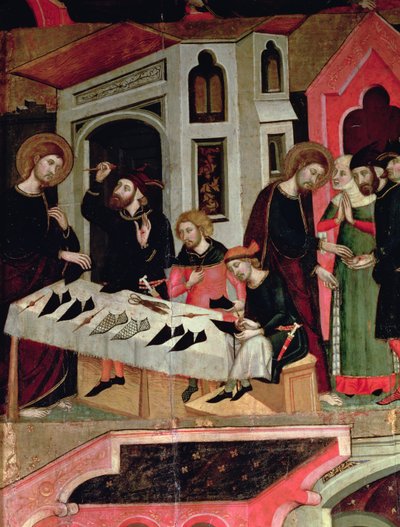 Święty Marek uzdrawiający rękę szewca Anianu, fragment z „Ołtarza św. Marka” autorstwa Arnau Bassa