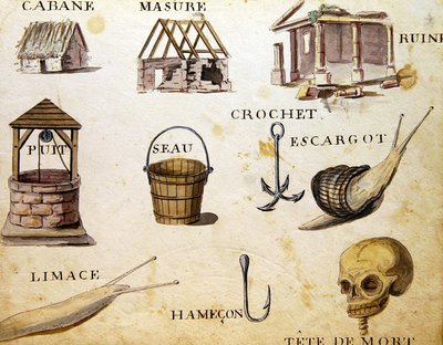 Ilustracje z „Księgi alfabetu francuskiego z 1814 roku”, wyd. autorstwa Charlesa Plante Fine Arts autorstwa Arnaud de Beauregard