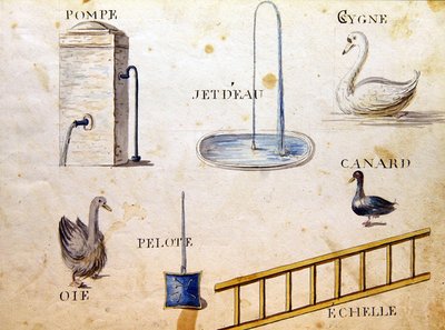 Ilustracje z „Księgi alfabetu francuskiego z 1814 roku”, wyd. autorstwa Charlesa Plante Fine Arts autorstwa Arnaud de Beauregard