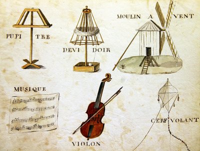 Ilustracje z „Księgi alfabetu francuskiego z 1814 roku”, wyd. autorstwa Charlesa Plante Fine Arts autorstwa Arnaud de Beauregard