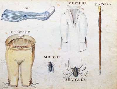Ilustracje z "A French Alphabet Book of 1814", wyd. Charles Plante Fine Arts, 1814 r. autorstwa Arnaud de Beauregard