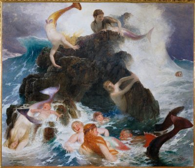 Das Spiel der Najaden - Playing nayades ... (obraz na płótnie) autorstwa Arnold Böcklin