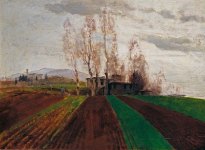 Pola uprawne wczesną wiosną (nieukończone) autorstwa Arnold Böcklin