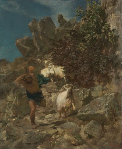 Pan przeraża pasterza autorstwa Arnold Böcklin