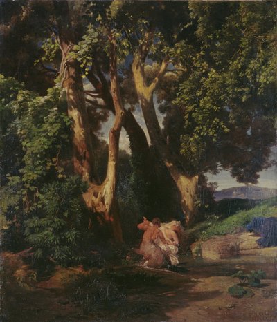 Skraj lasu z centaurem i nimfą autorstwa Arnold Böcklin