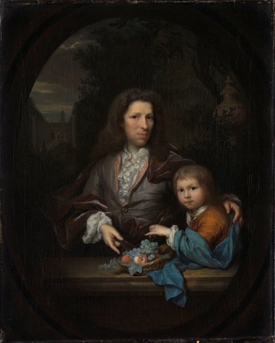 Jan van de Poll (1668-1745) i jego syn Harmen Hendrick (1697-1772). autorstwa Arnold Boonen