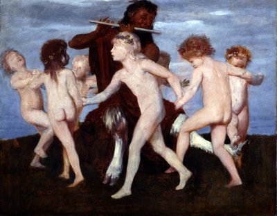 Taniec na patelni z dziećmi autorstwa Arnold Böcklin