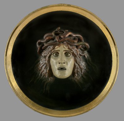 Tarcza z twarzą Meduzy, 1897 autorstwa Arnold Böcklin