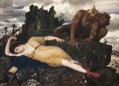 Śpiąca Diana pod okiem dwóch faunów, 1877 r. autorstwa Arnold Böcklin