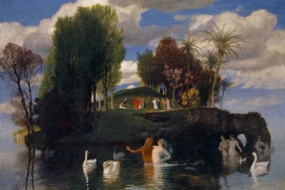 Wyspa żywych, 1888 (olej na drewnie mahoniowym) autorstwa Arnold Böcklin