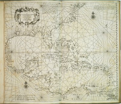Carybsche Eylanden z Barbadosu do zakola Meksyku autorstwa Arnold & Colom Jacob Aertsz (1600 73) Colom