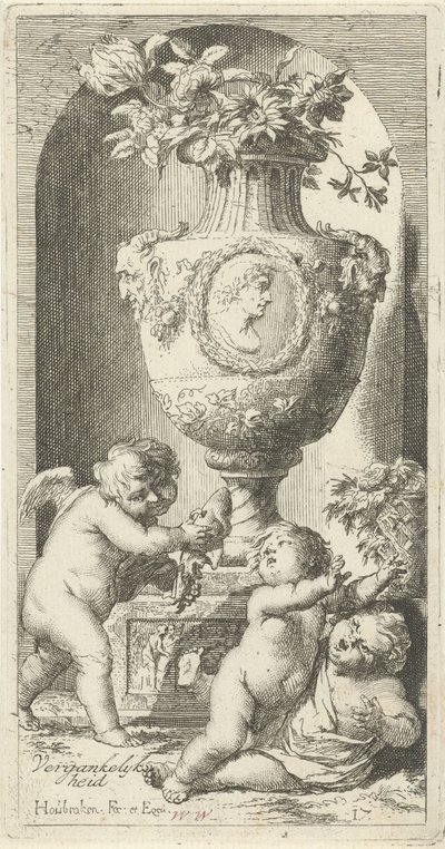 Alegoria przemijania autorstwa Arnold Houbraken