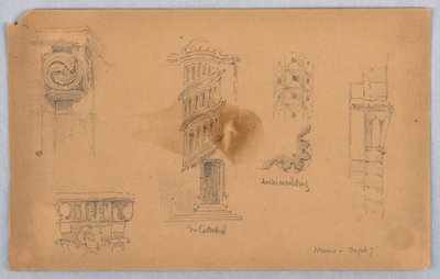 Detale architektoniczne w Nevers autorstwa Arnold William Brunner
