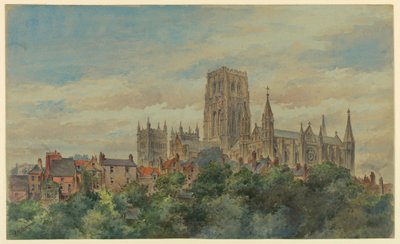 Rysunek, widok na katedrę w Durham, 1883 r. autorstwa Arnold William Brunner
