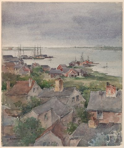 Domy nad brzegiem w Nantucket autorstwa Arnold William Brunner