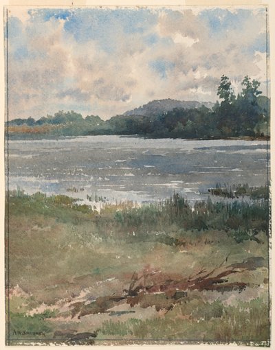 Krajobraz nad jeziorem autorstwa Arnold William Brunner