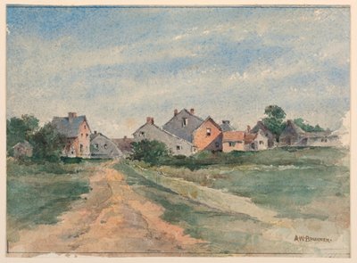 Krajobraz z Domami autorstwa Arnold William Brunner