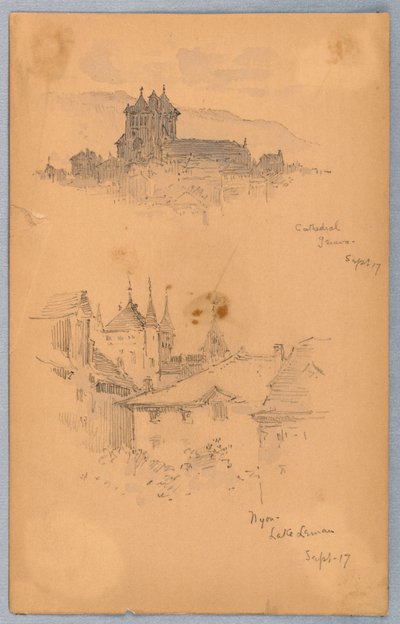 Nyon, katedra w Genewie autorstwa Arnold William Brunner