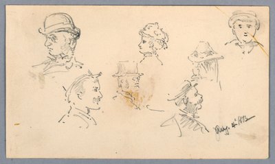 Siedem szkiców głów autorstwa Arnold William Brunner