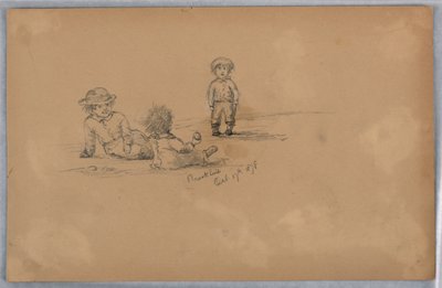 Szkic trojga dzieci autorstwa Arnold William Brunner
