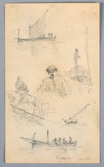 Szkice w porcie w Katanii autorstwa Arnold William Brunner
