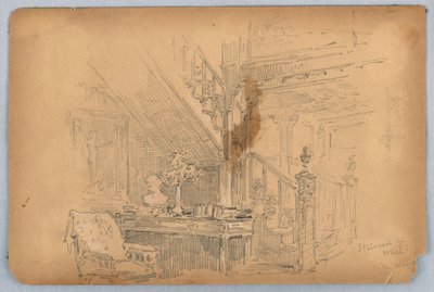 Klatka schodowa – Mossley Hall autorstwa Arnold William Brunner